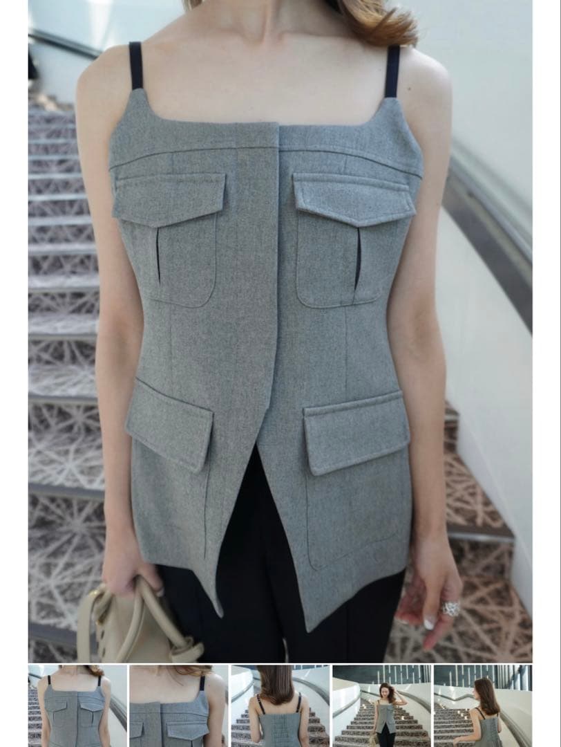 HYEON cami tops \"herring\" / gray S新品