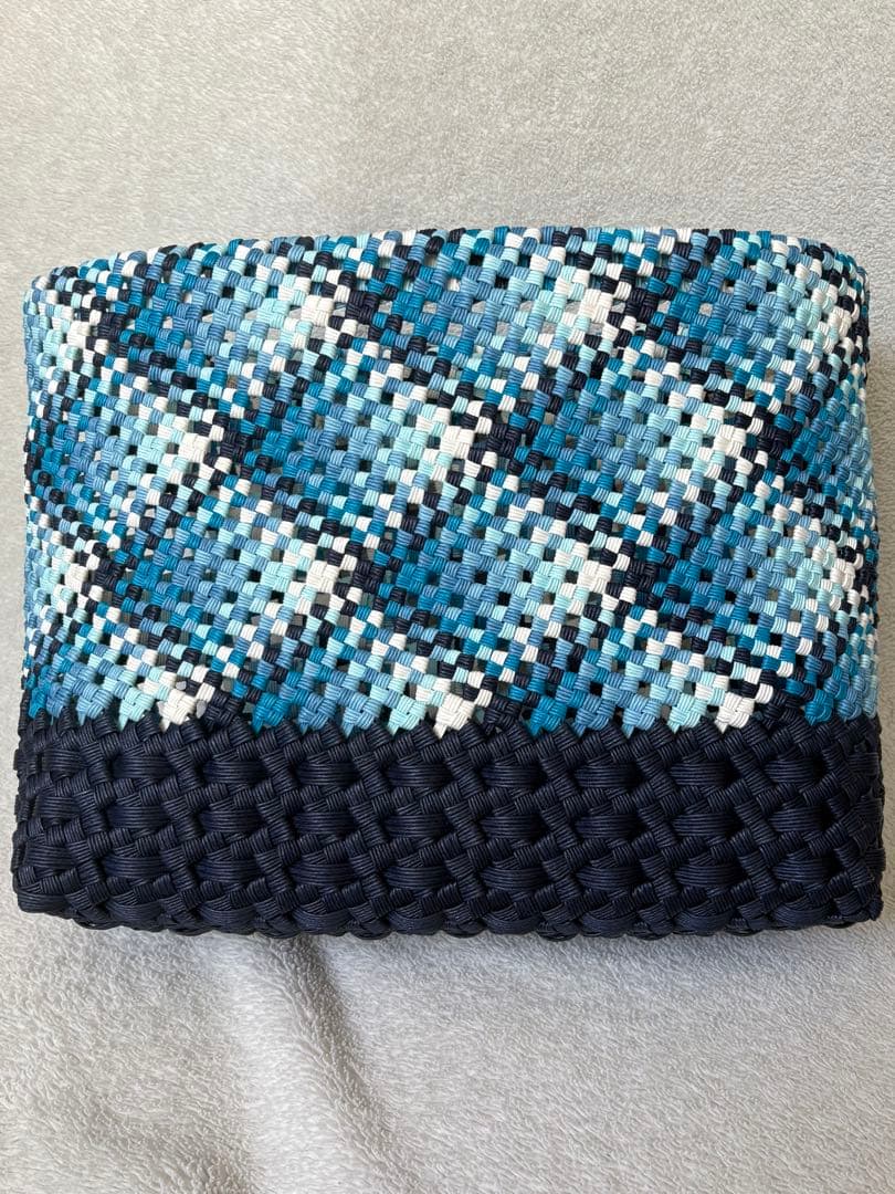 ちかこ　切替チェックのかごバッグ　3点