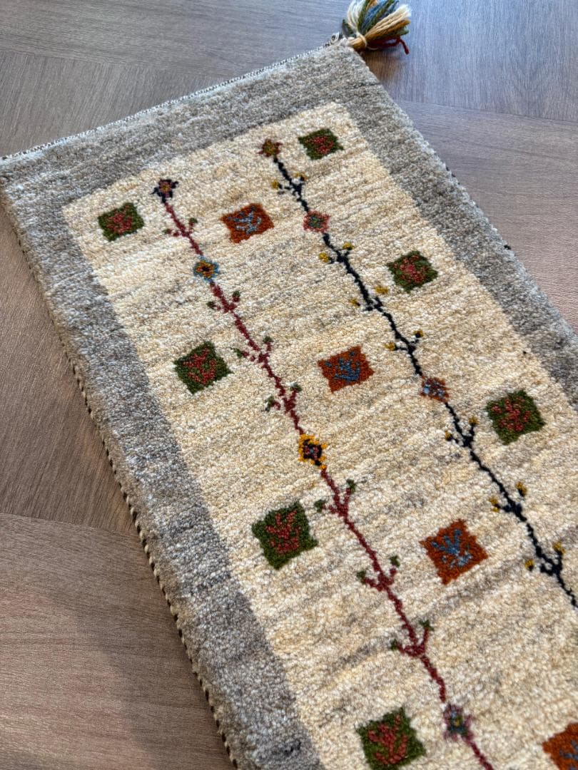 120x40cm ペルシャギャッベ ランナー (ギャベ) ペルシャ絨毯 ギャッベ