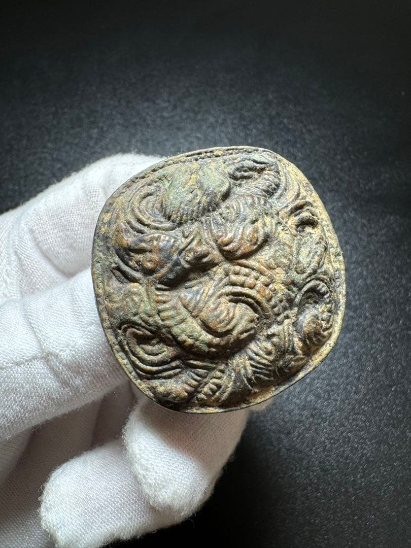龍文様 剣装飾品 W時代物 銅製の彫刻 中国古美術 極細工 工芸品 美術品置物