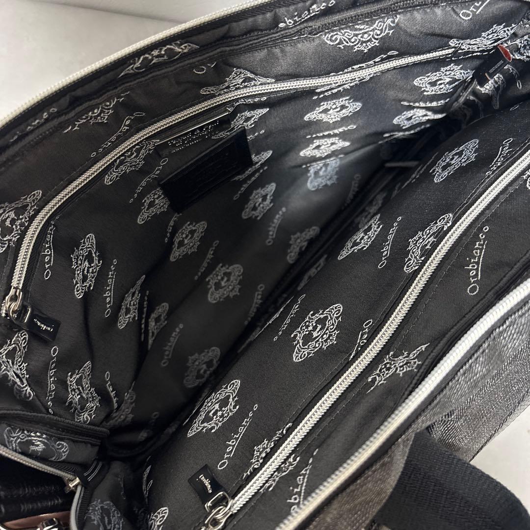 美品✨オロビアンコ 3way ビジネスバッグ レザー キャンバス ロゴ金具