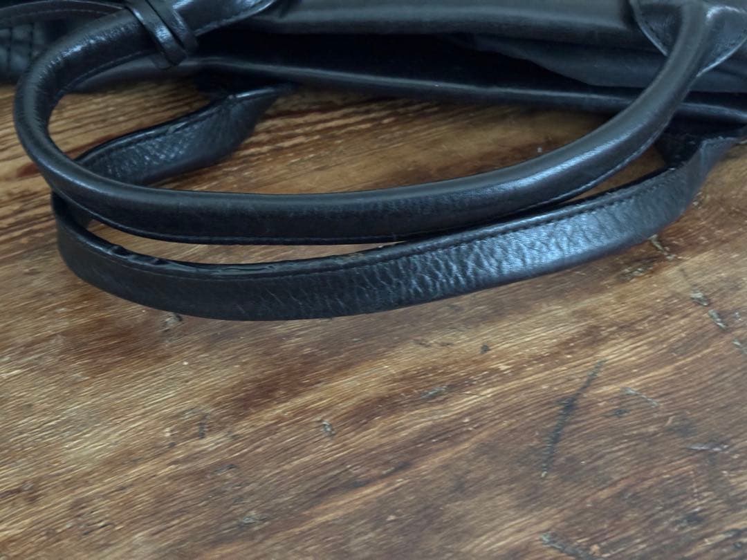 BALLY ビジネスバッグ 黒 レザー ストライプデザイン