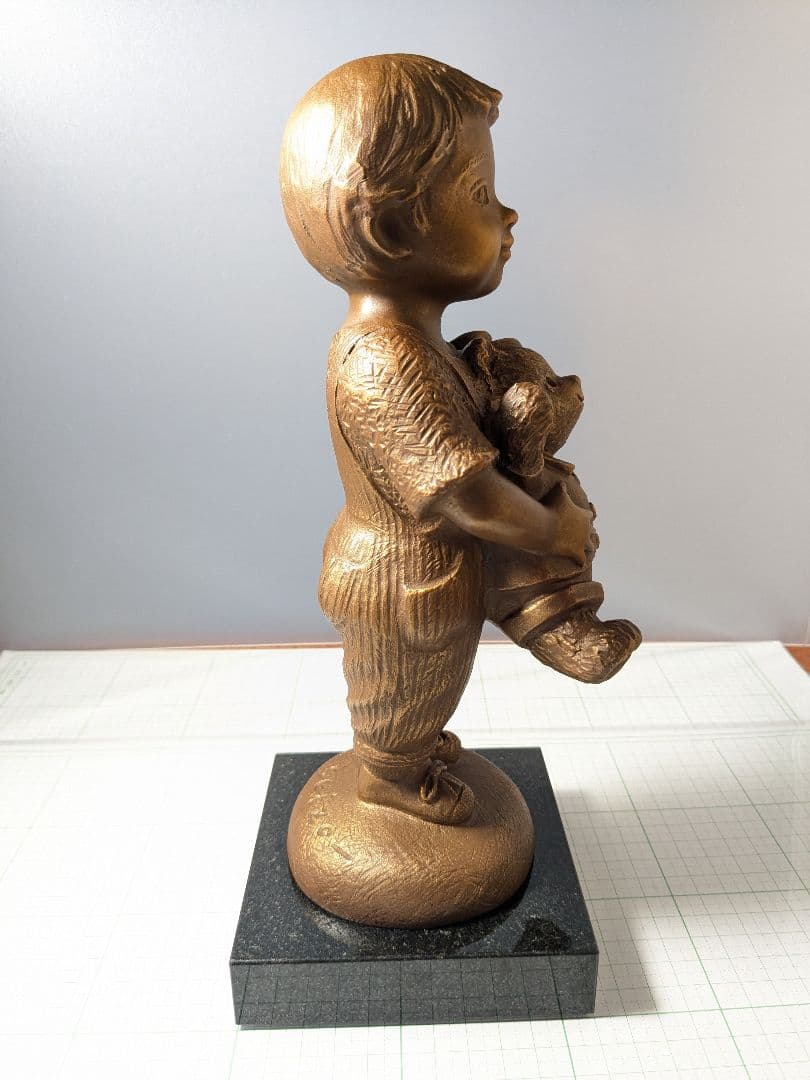 玉野勢三　僕のくまさん　ブロンズ像　置物　アート　オブジェ　アンティーク　銅像