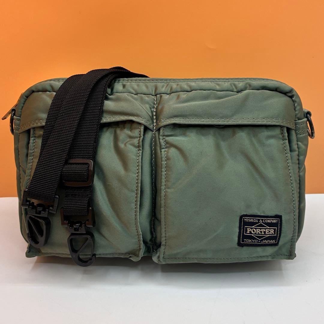 【美品✨】ポーター タンカー ショルダーバッグ ボディバッグ セージグリーン
