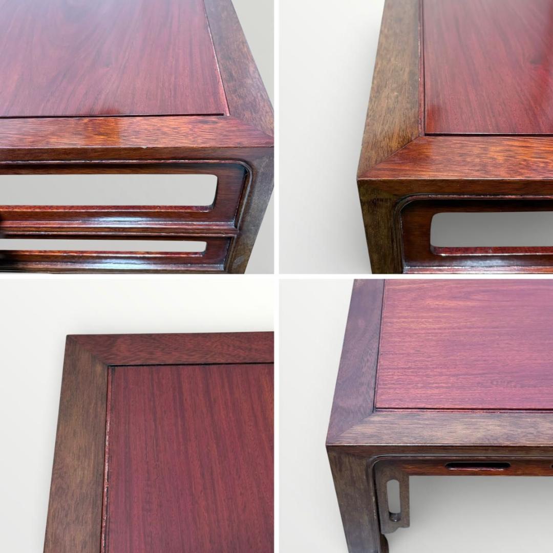 中国美術 唐物 紫檀 花梨 唐木 天然木 文机 飾り台 盆栽台 花台 香炉