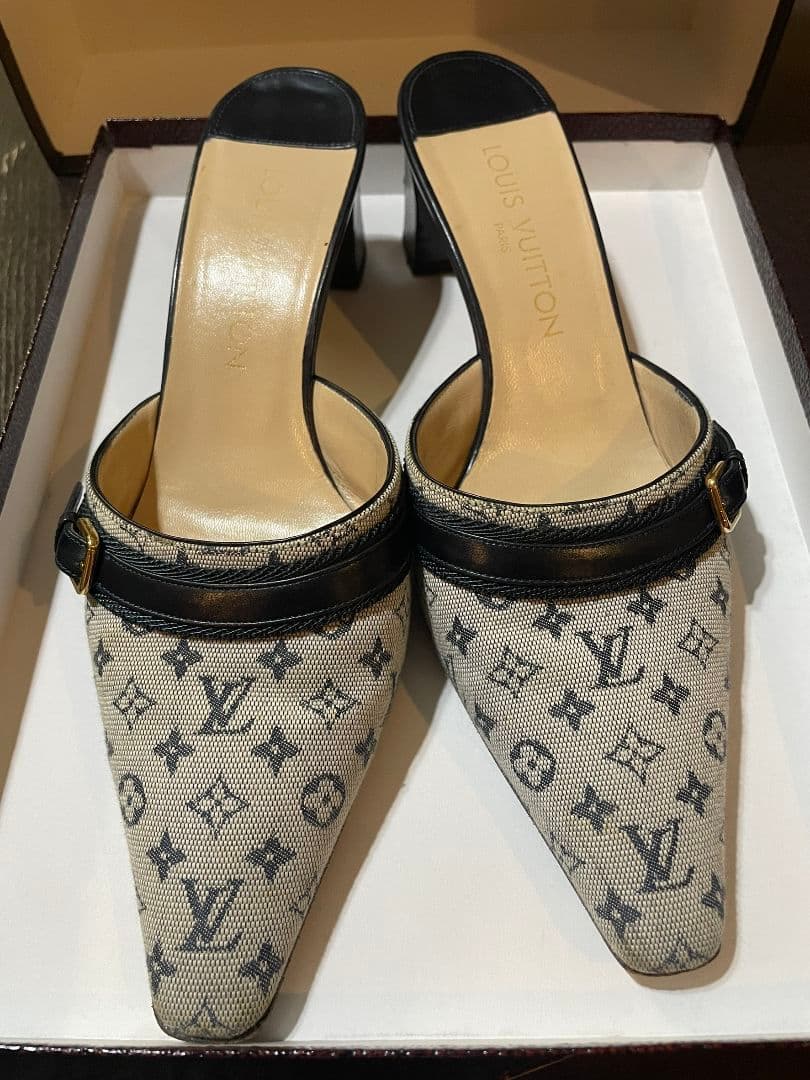 Louis Vuitton ミュール ベージュ/ブラック