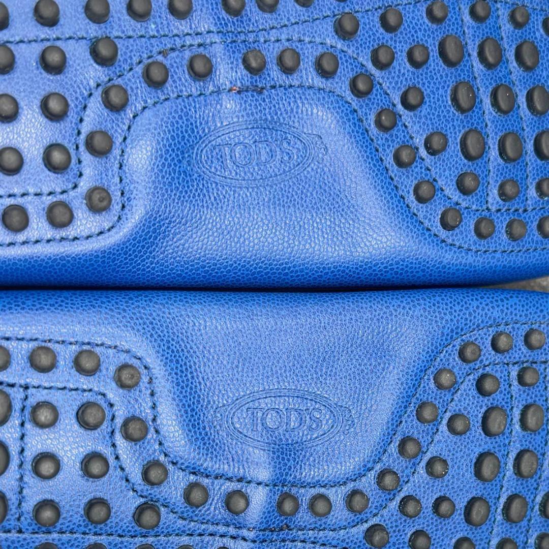 極美品　トッズ ブルー　ゴンミーノ　ドライビングシューズ　モカシン　レザー 本革