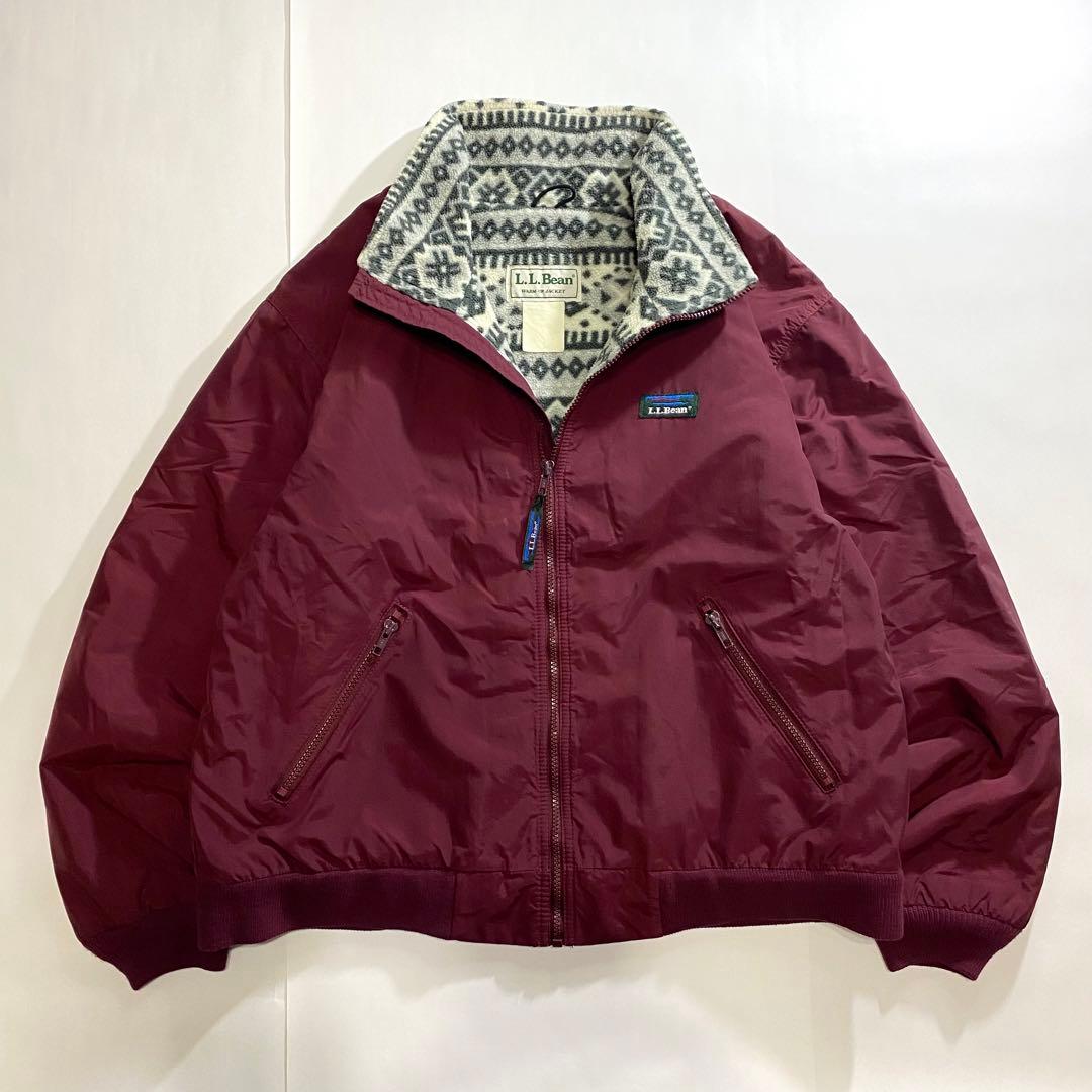 90s USA製 LLBean エルエルビーン ウォームアップ ボルドー 短丈