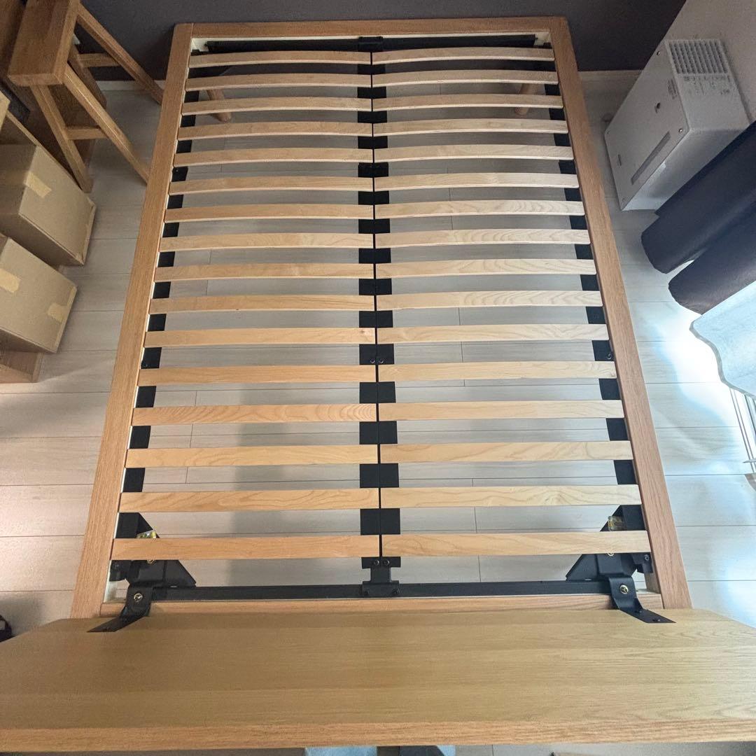 【みゆ】無印　木製ベッドフレーム　ダブル　オーク