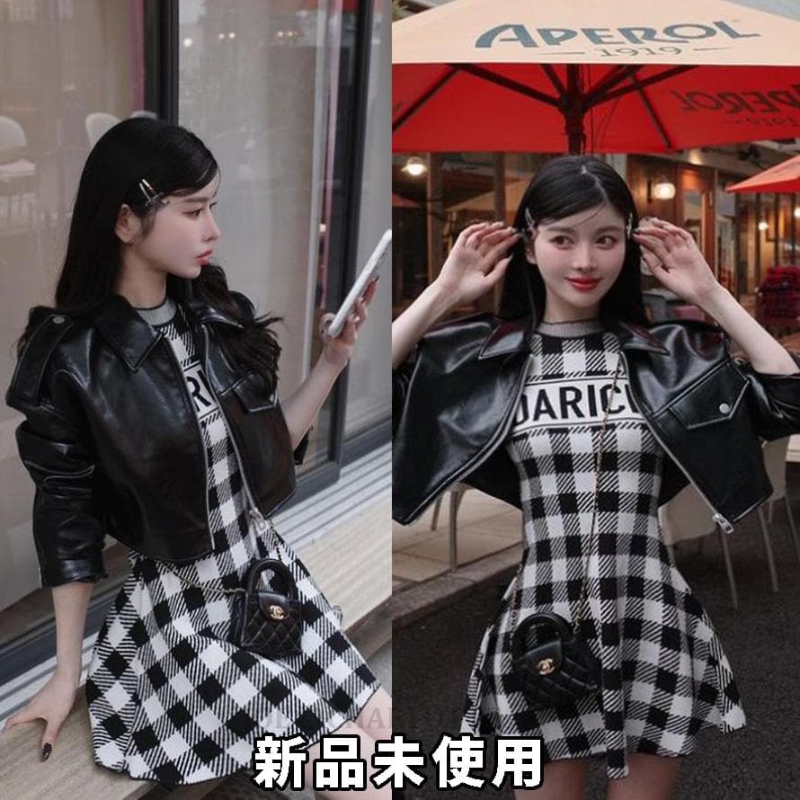 ダーリッチ darich カラーライダースジャケット ブラック BLK