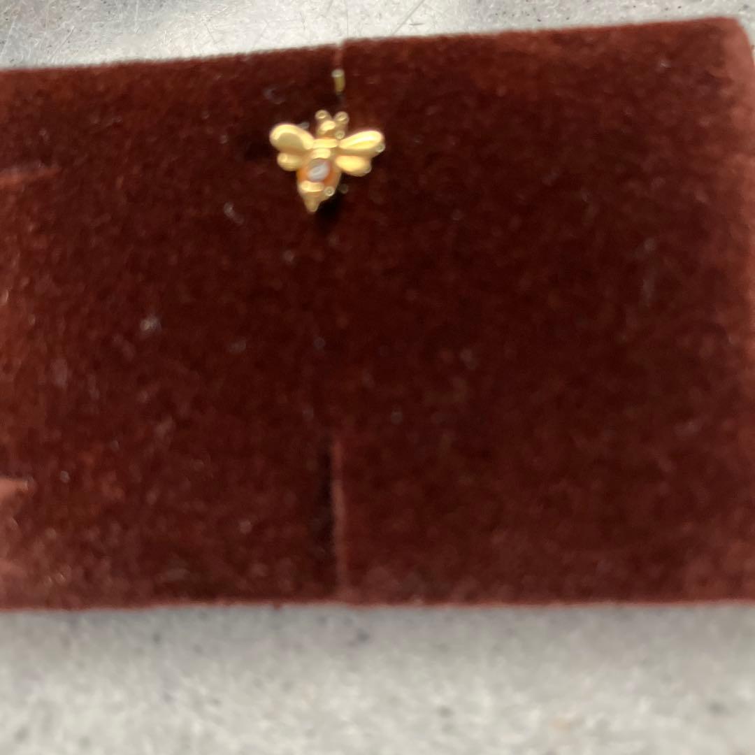 新品蜂デザイン ミツバチ18金ゴールドトーン ピアス(片耳用)