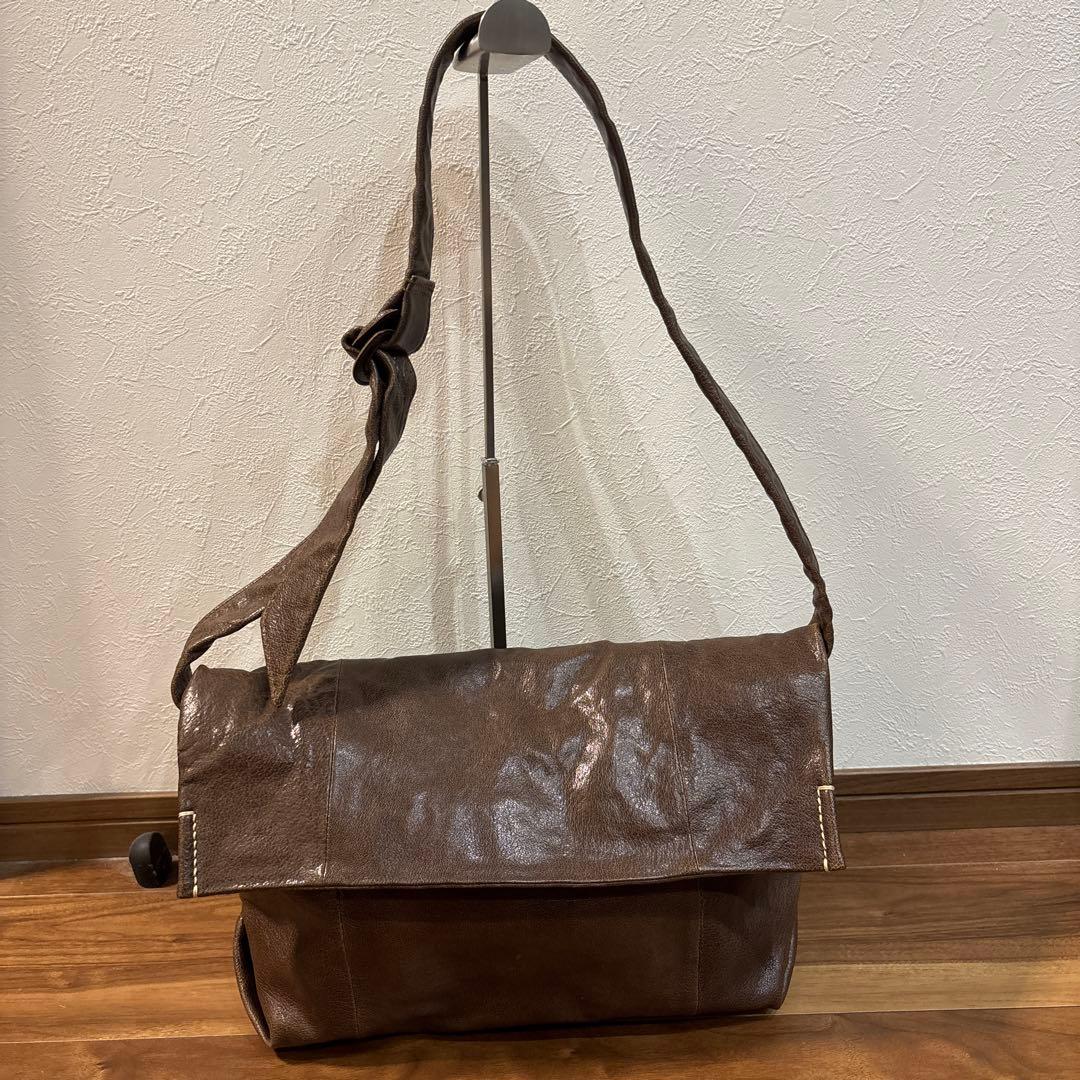 【美品】ゲンテン genten レザー 本革製 ショルダーバッグ メンズ 大容量