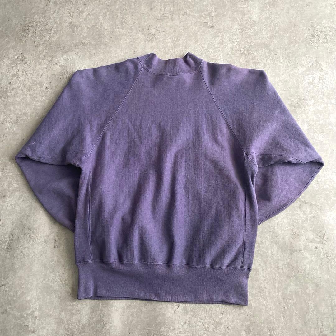 レアカラー90sチャンピオン目付き無地リバースウィーブUSA製モックネックL