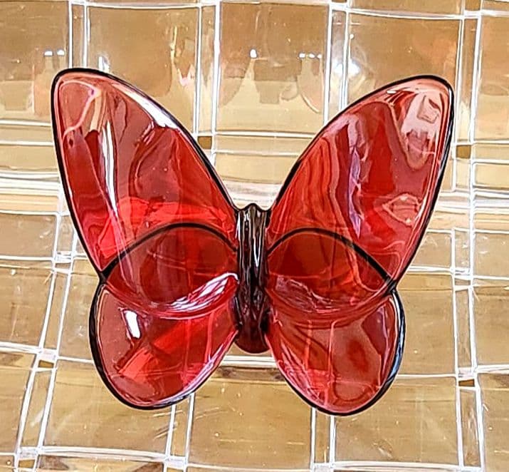 【箱付き美品】バカラ Baccarat ラッキーバタフライ レッド