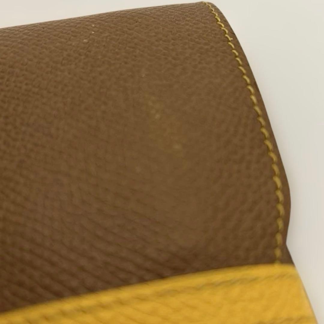 エルメス ヴィンテージ クシュベルレザー バイカラー ペンケース 2本差し