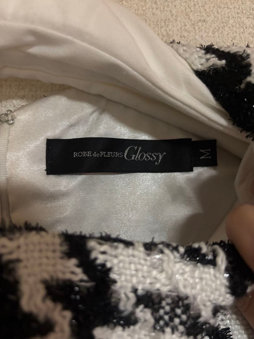 ROBE de FLEURS Glossy ノースリーブミニワンピース