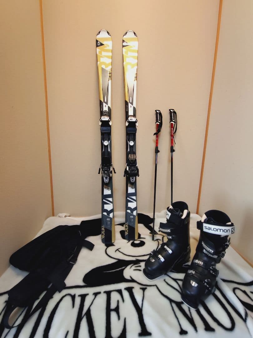 【週末セール】スキーセット　メンズ　サロモン155ブーツ27　シナノストック