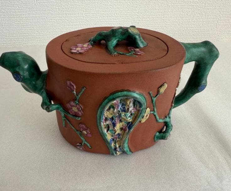 「宜興紫砂 榮卿」在銘 朱泥 急須