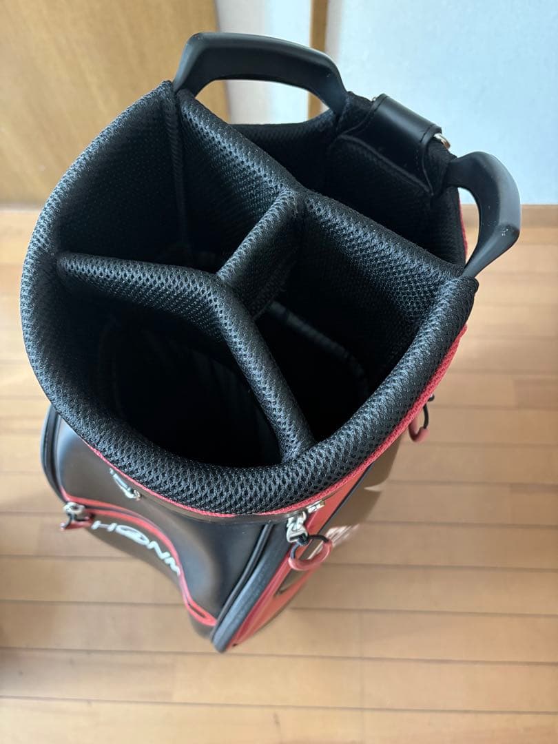 良品　ホンマ　TOUR WORLD キャディバッグ 黒/赤　9インチ