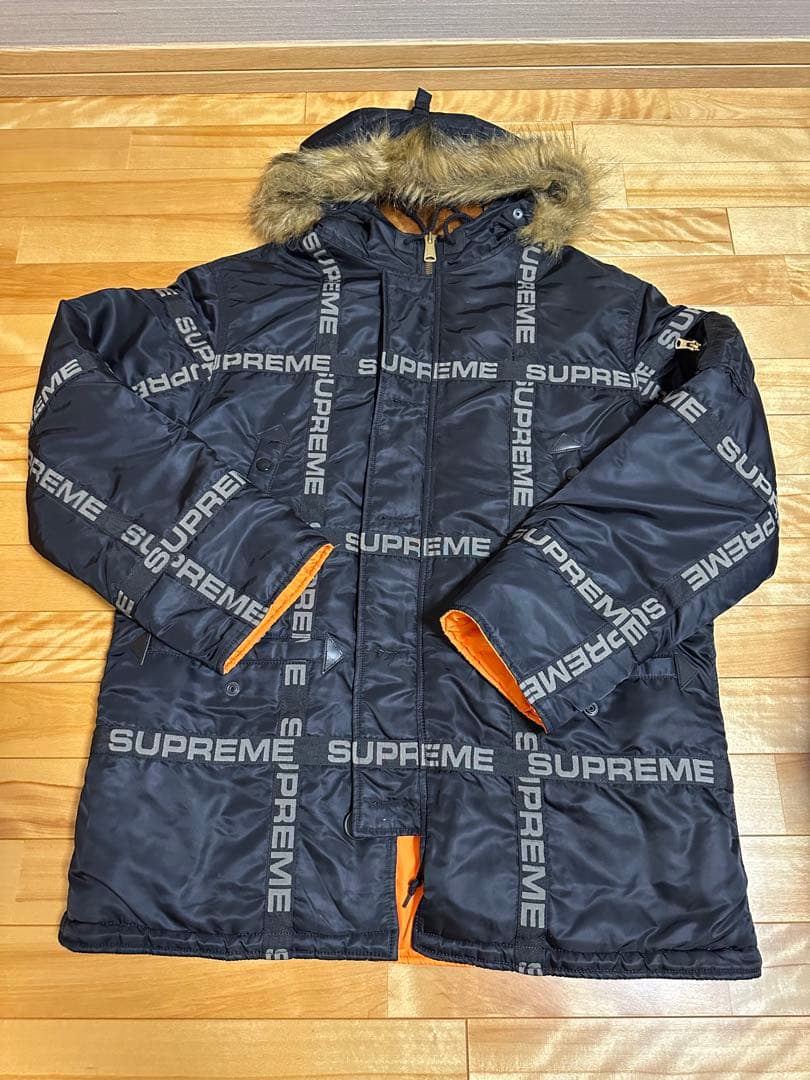 SUPREME Logo Tape N-3B Parka 18awシュプリーム