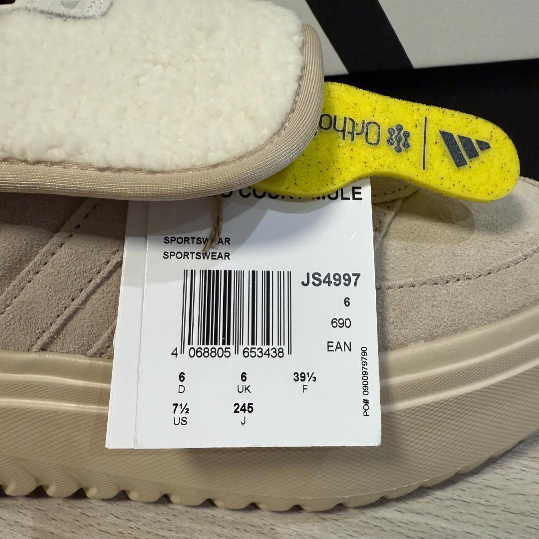 韓国限定 新作 ADIDAS GRANDCOURT MULE ベージュ 24.5