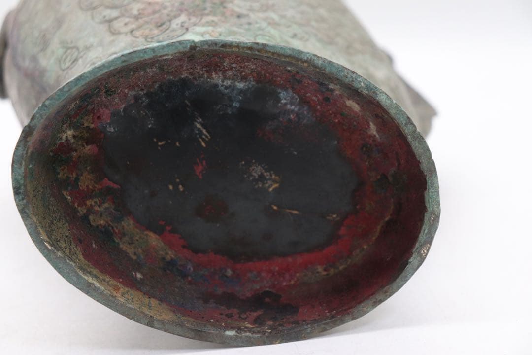 貴重　中国　古青銅器　魚型銅瓶　アンティーク　送料込み250922