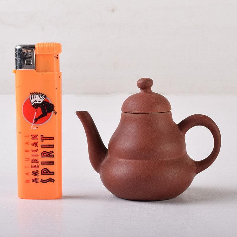 中国　紫砂　朱泥　小さな急須　茶壷　在銘　C　R7935