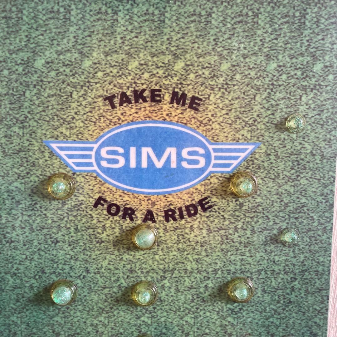 SIMS スノーボード 紫と緑のグラデーション　ビンディングセット