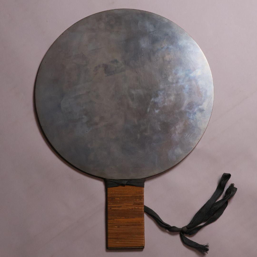 江戸期 田中伊賀守藤原吉次 松竹梅鶴亀 古鏡 和鏡 手鏡 稲家紋【MA606】