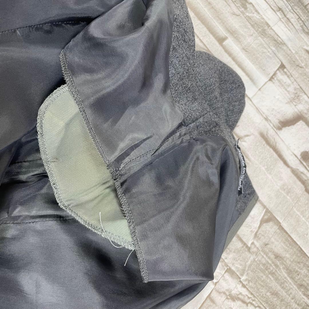 【美品】ヴァレンティノ★ワンピース　ベルト　ウール　グレー　ヴィンテージ