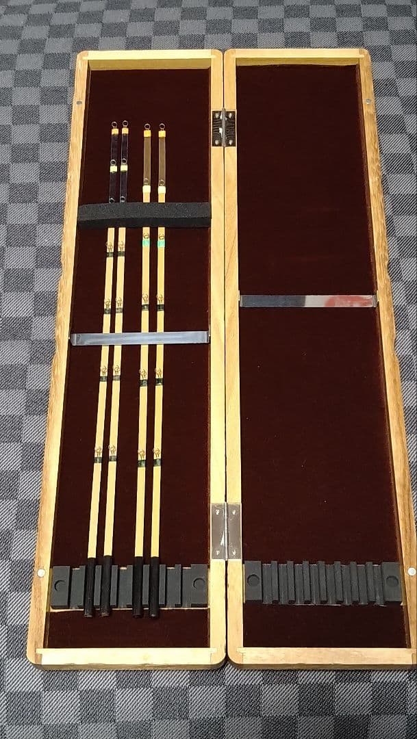 ワカサギ竿 4本セット 木製ケース付き