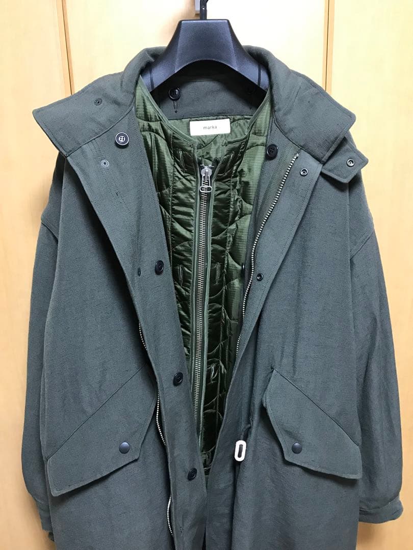 marka ウール リネン バックサテン モッズパーカー size 1