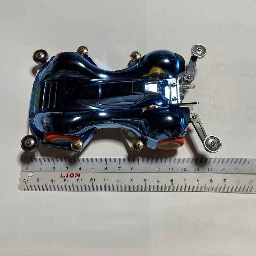 ミニ四駆　スピンアックスブルーメッキボディー