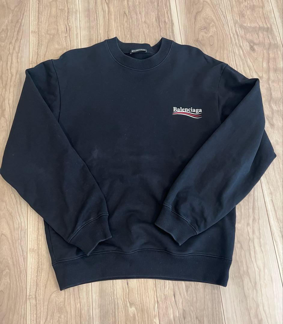 美品✨バレンシアガ キャンペーンロゴスウェット 両面ロゴ ブラック 黒　XS