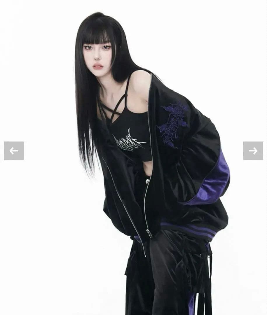 ドラゴン刺繍ベロアスカジャン　上のみ