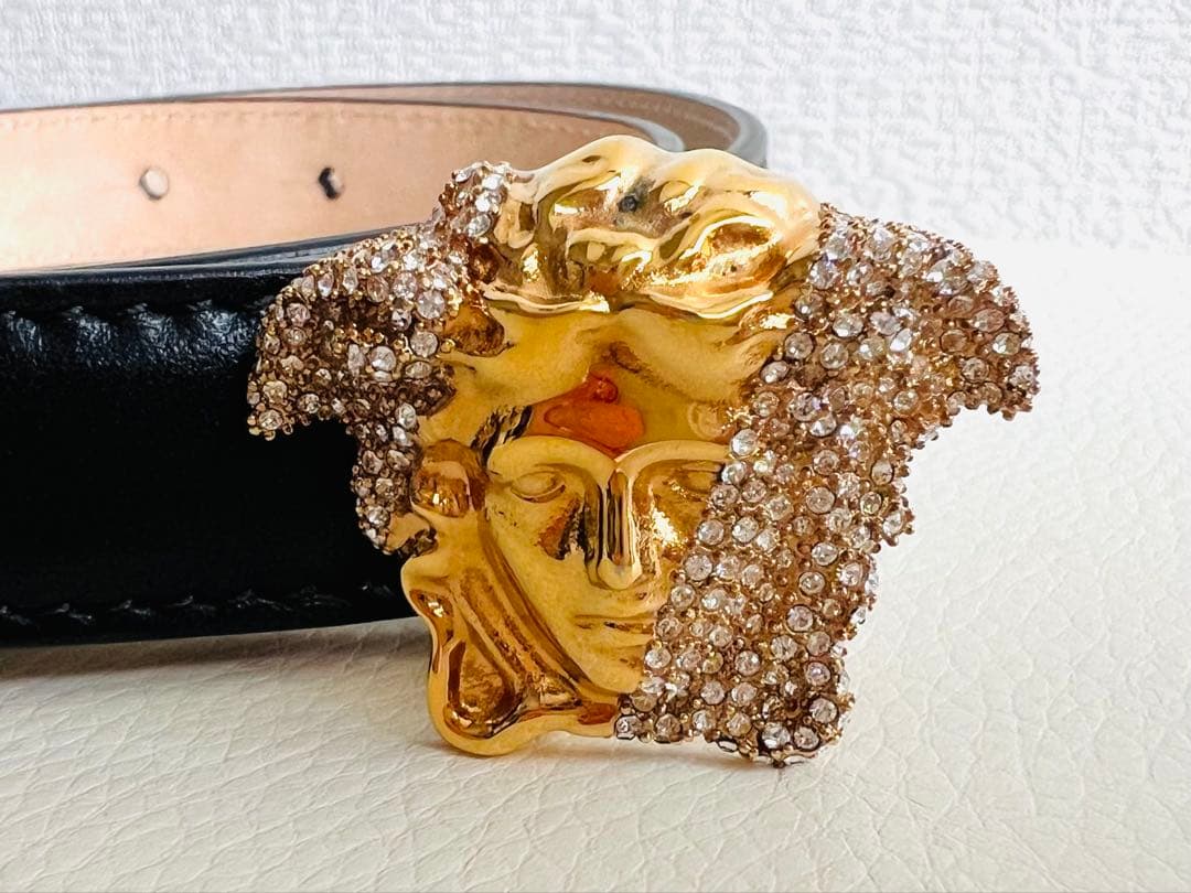 VERSACE レザー ベルト ゴールドメデューサ