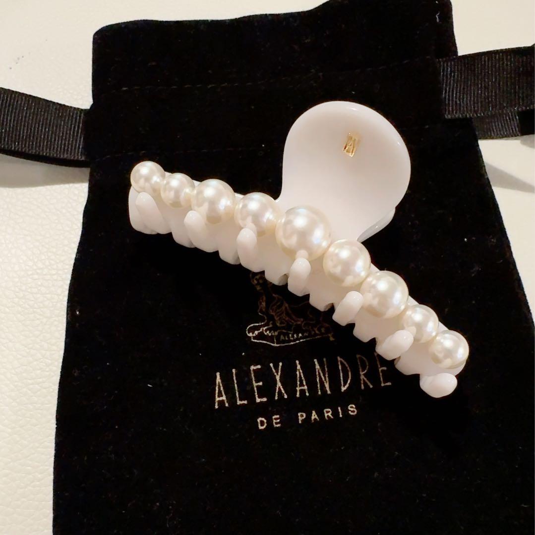 Alexandre de Paris パール クリップ9cm クリアベージュ