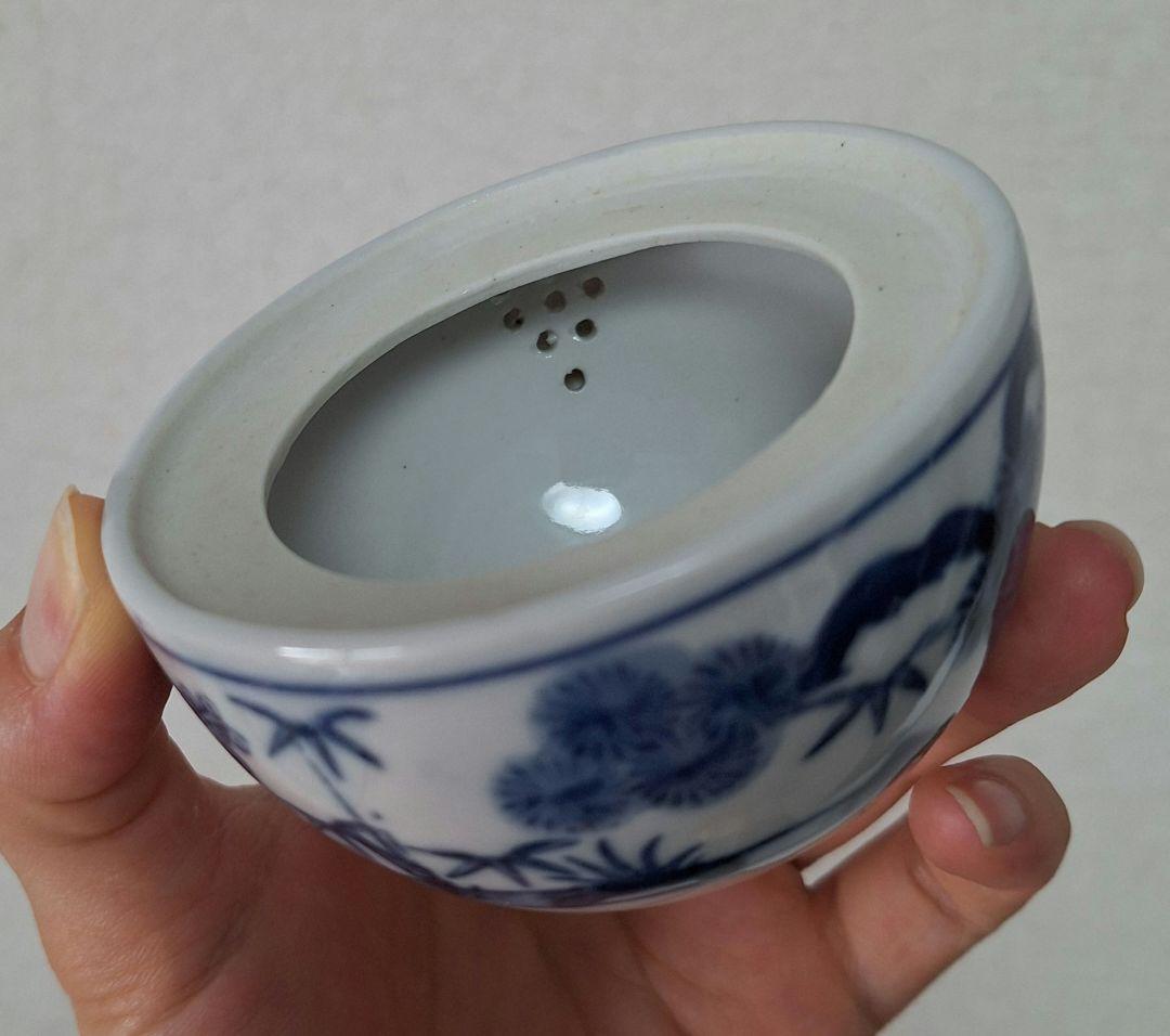 最終値下げ　煎茶器　揃　松竹梅　九谷焼　染付 　煎茶道具　未使用　湯冷まし　茶杯