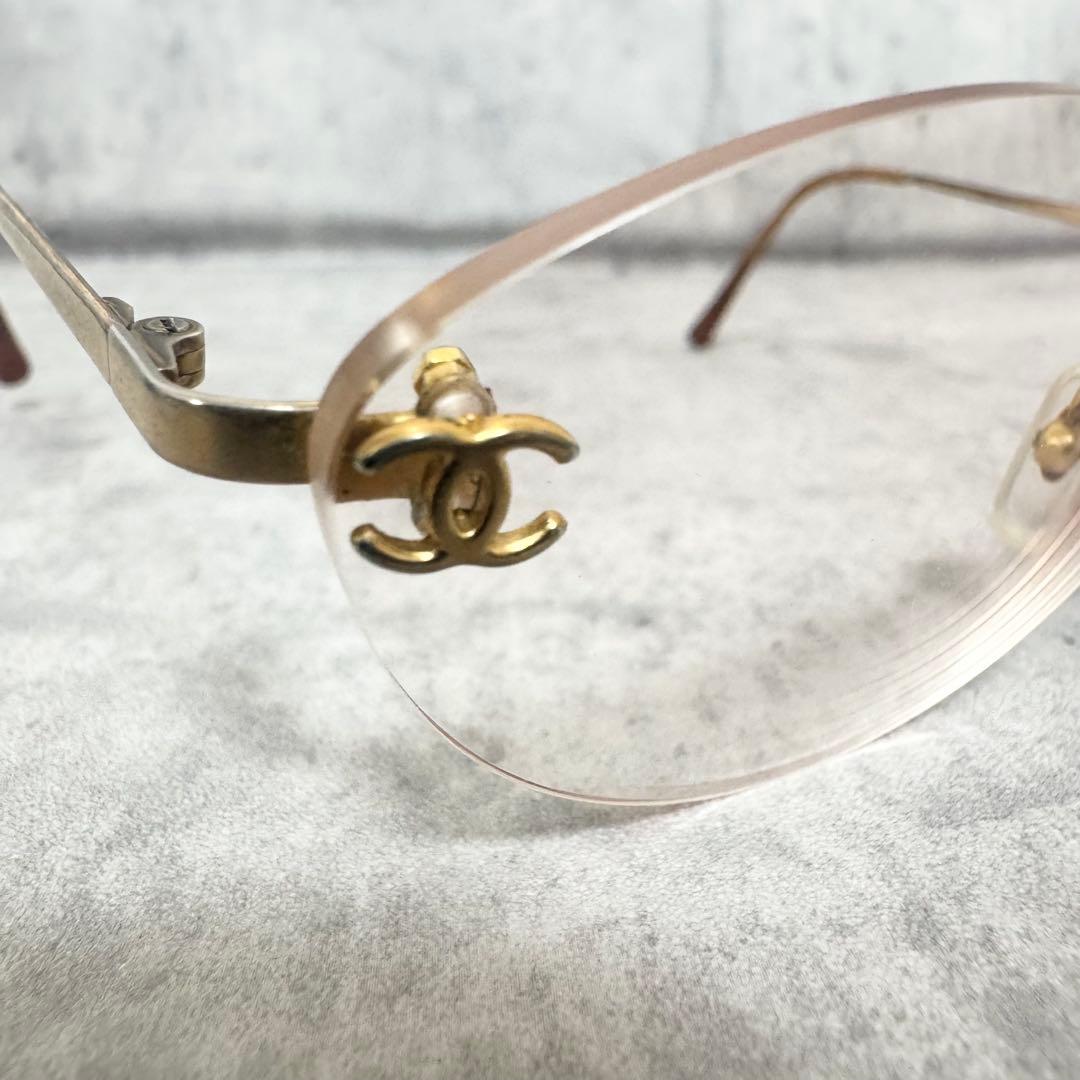 CHANEL シャネル サングラス リムレス ココマーク ヴィンテージ 度入り