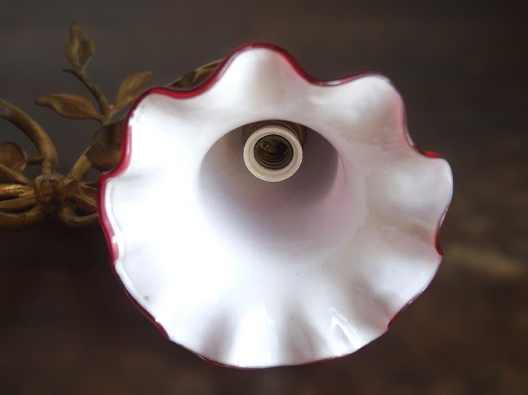 花束のデザイン ピンクのガラスシェード ウォールライト 照明/K313