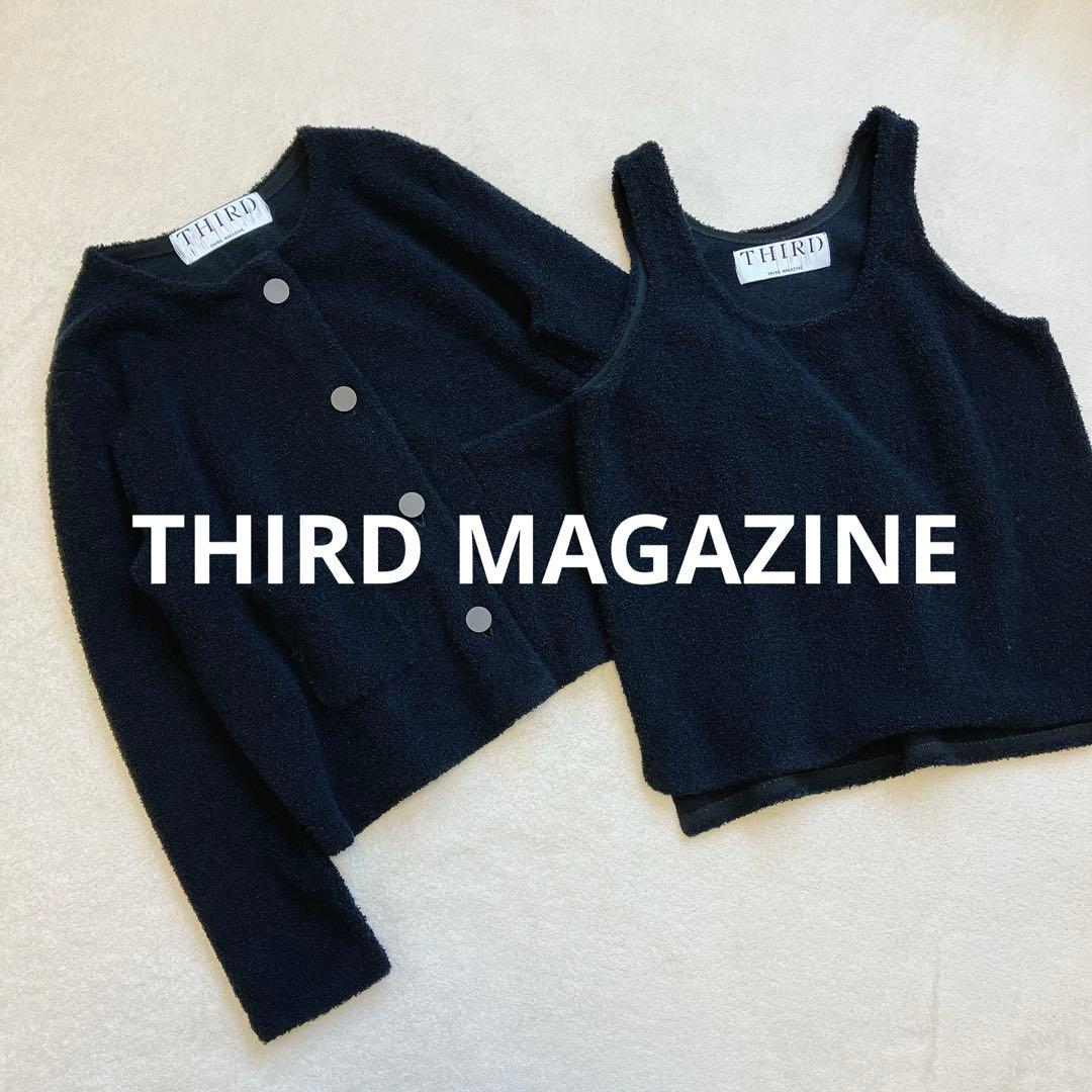 THIRD MAGAZINE パイルジャケット アンサンブル 黒 24SS