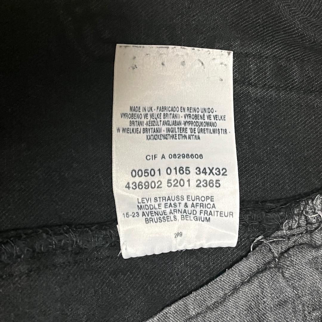 90's 英国製 Levi's ユーロリーバイス 501 後染め 黒 W34
