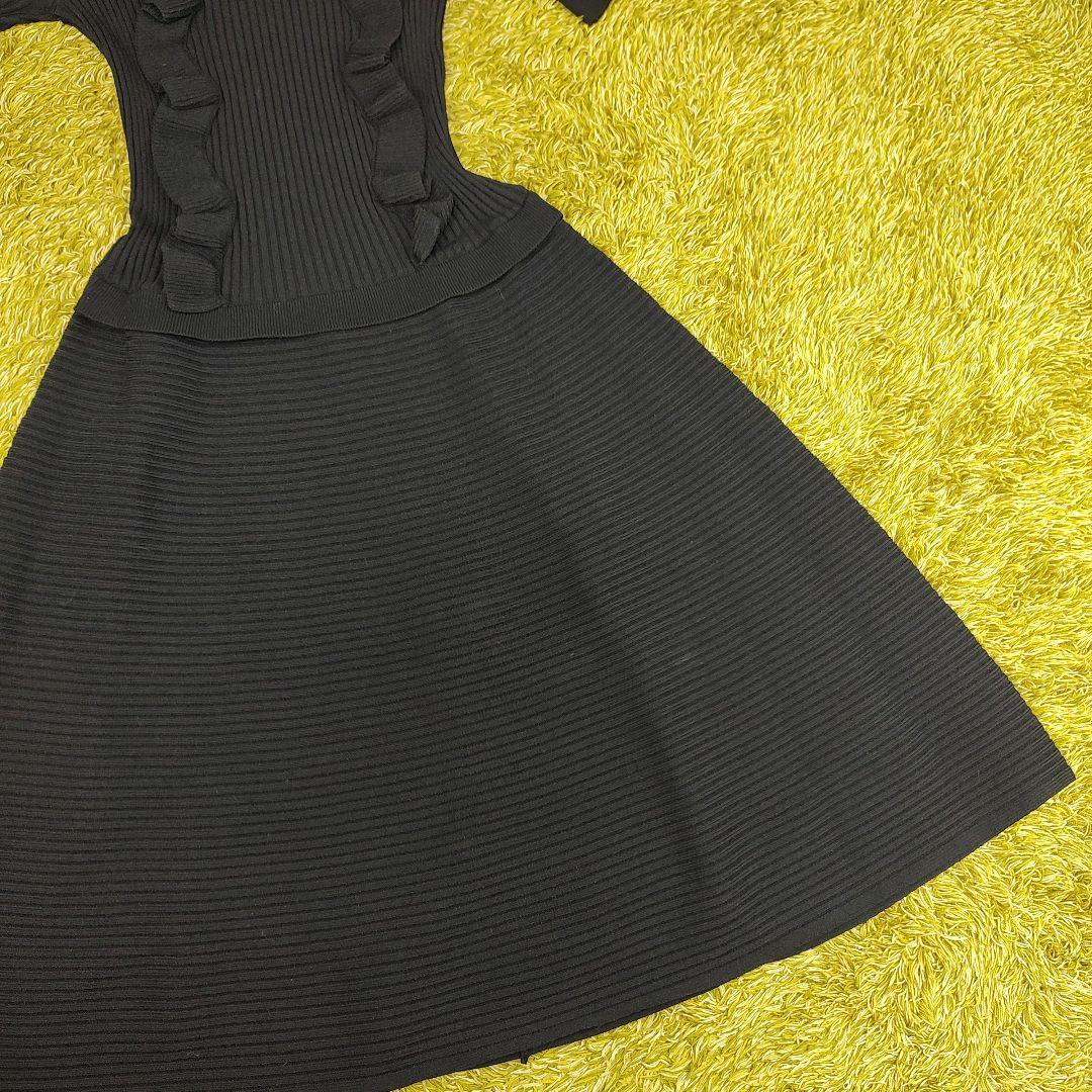 【良品】レッド ヴァレンティノ ニットワンピース フリル　XS　Aライン