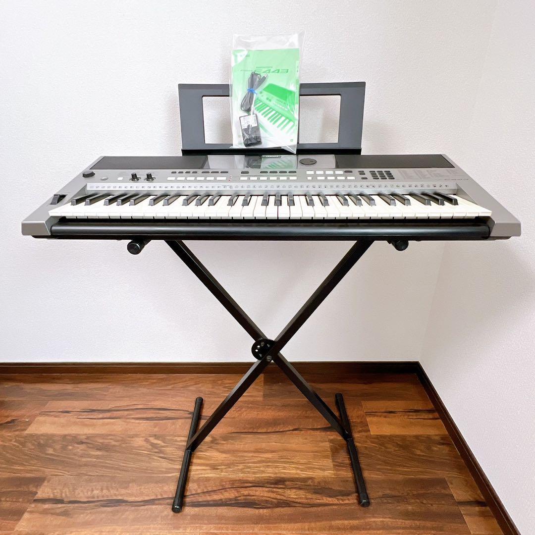 ヤマハ 電子キーボード PSR-E443 スタンド取説 電源アダプター 動作良好