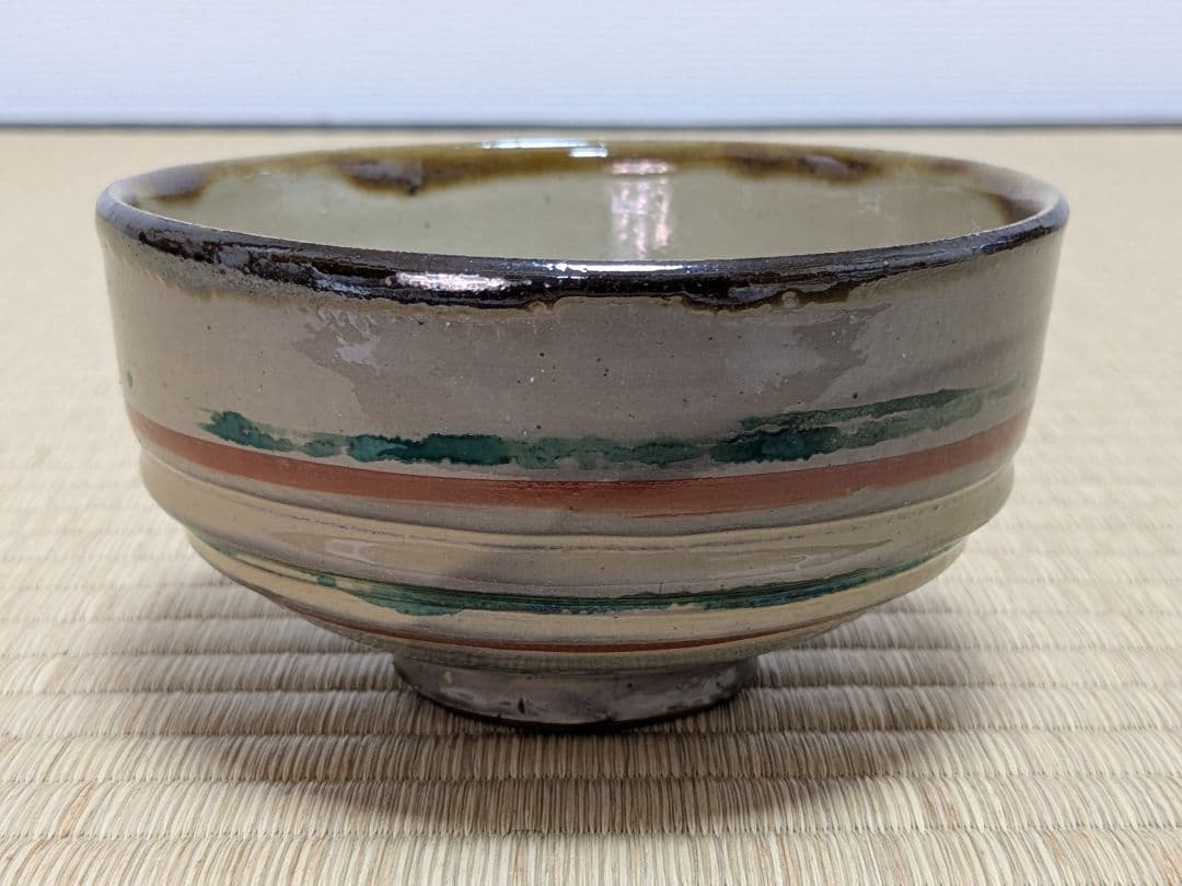 壺屋焼　赤絵茶碗　新垣栄三郎　壺屋三人男