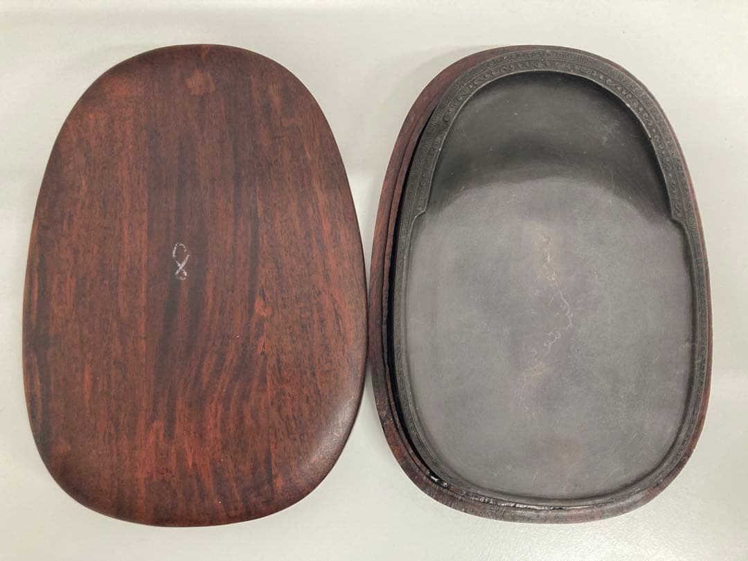 硯　骨董品　木製ケース付き