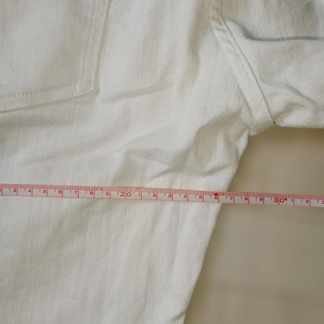 希少ホワイトスキニーデニム♪ウノピュー ダメージ加工♪刺繍ロゴ！ドローストリング