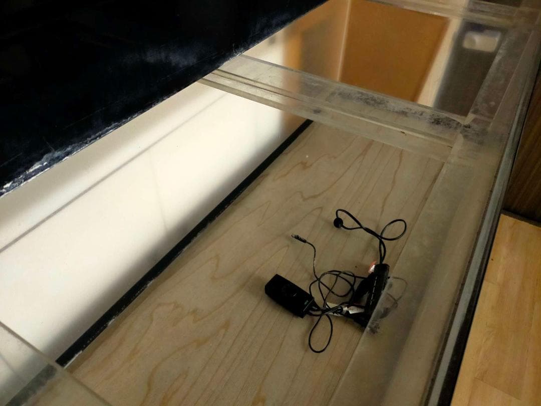 アクリル水槽　鉄製水槽台　上部濾過槽　1500×600×600