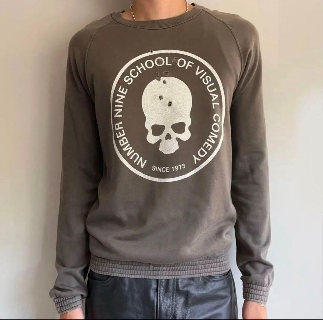 number nine 01ss TIME期 スカルスウェット 散弾銃