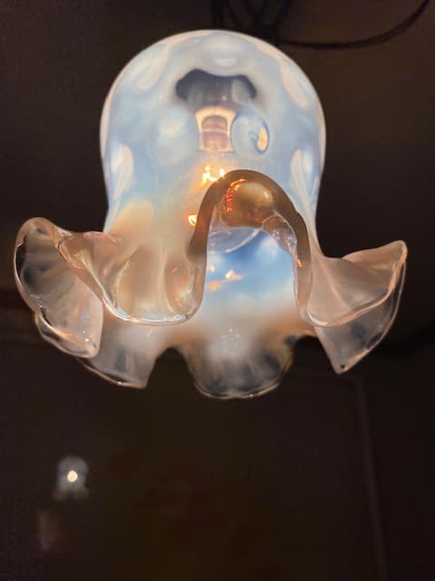 フェントン　オパールセント　ドット　ランプシェード　ビンテージ硝子シェード